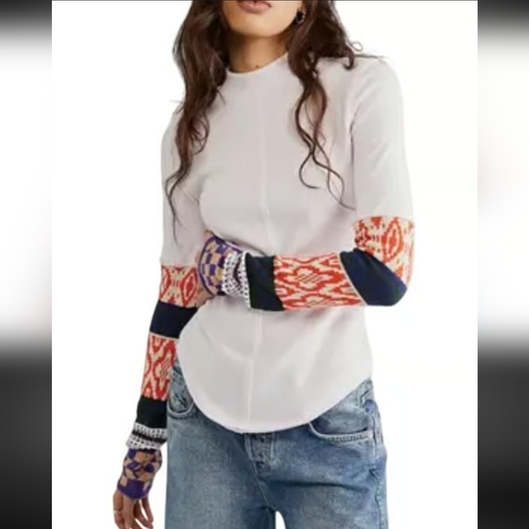 Free People We The Free Thermal Cuff Multi Color Crochet Top - Picture 1 of 11